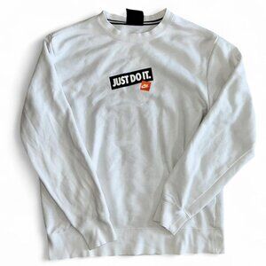 Nike Just Do It Unisex White Crew Neck Sweatshirt